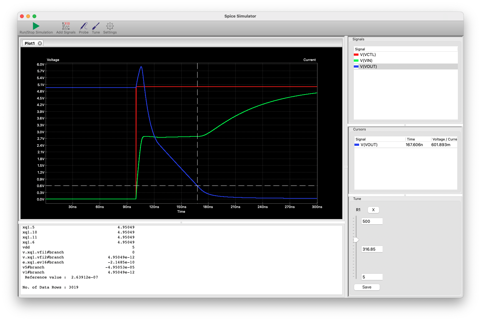 kicad spice simulator interactive tuning